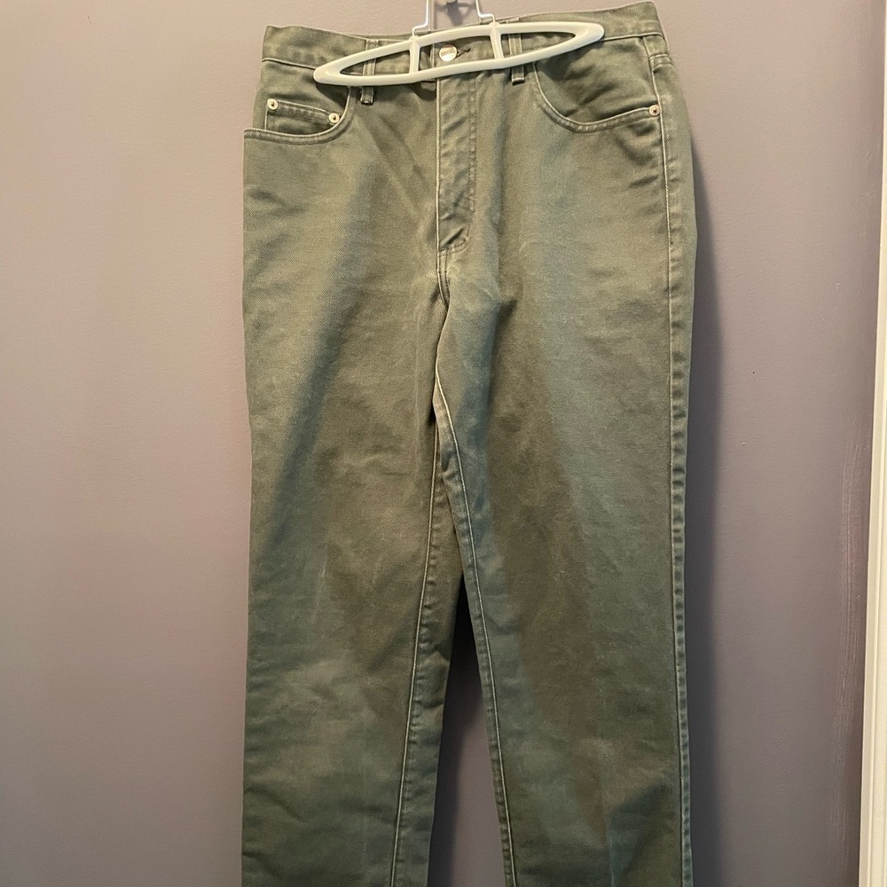 Guess Women's Green Straight Jeans Size 31 High Rise Denim Pants